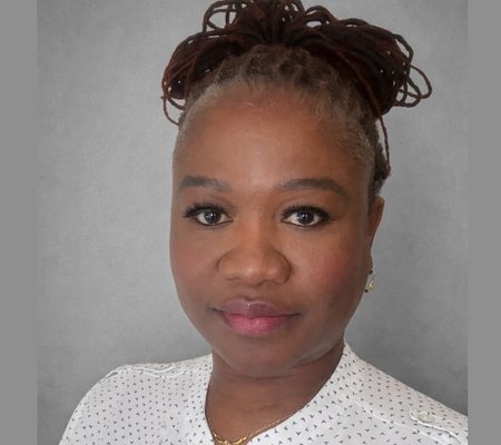 Corporate style head and shoulders portrait of Bukola Appau, HR Policy and Project Manager at the Health Services Safety Investigations Body (HSSIB).